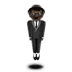 🕴🏿 person in suit levitating: dark skin tone display on Apple